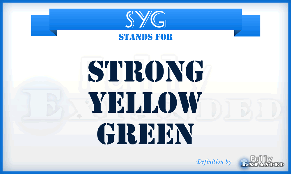 SYG - Strong Yellow Green