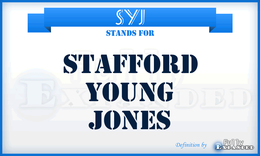 SYJ - Stafford Young Jones