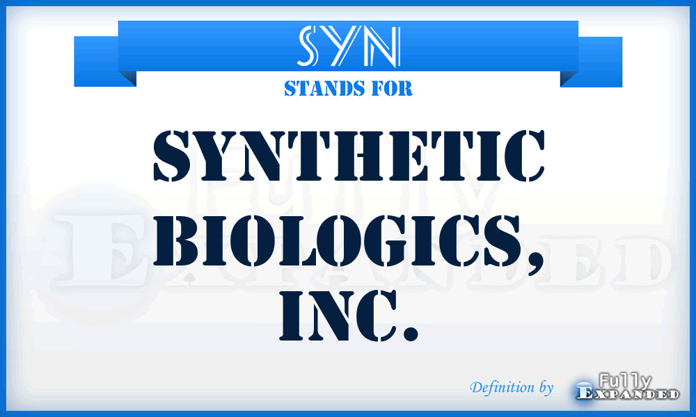 SYN - Synthetic Biologics, Inc.