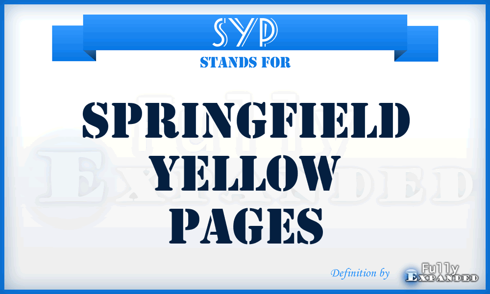 SYP - Springfield Yellow Pages