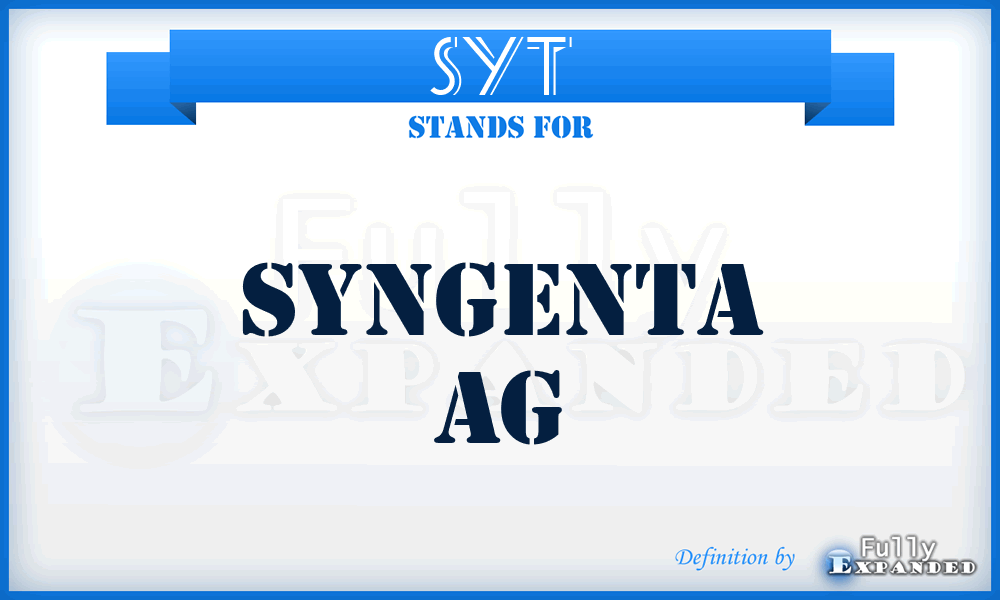 SYT - Syngenta AG