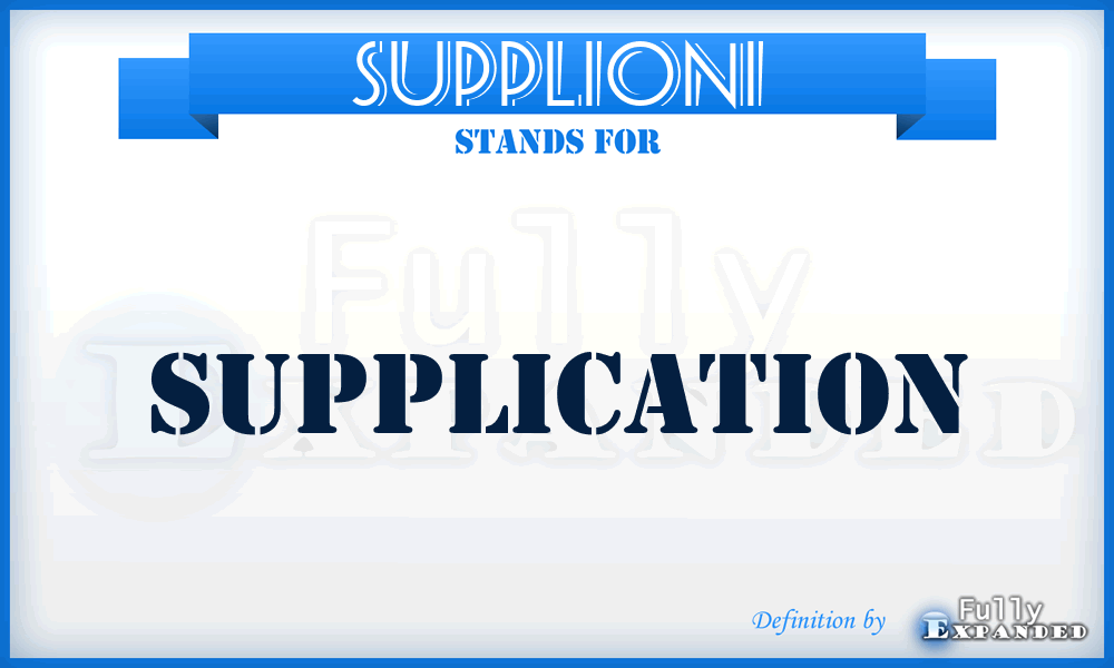 Supplioni - Supplication