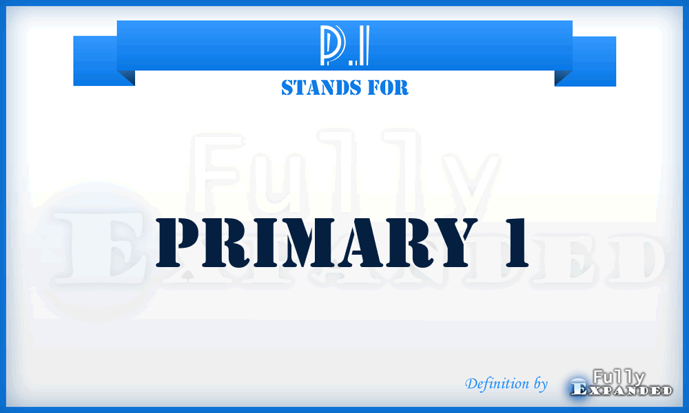 P.1 - Primary 1