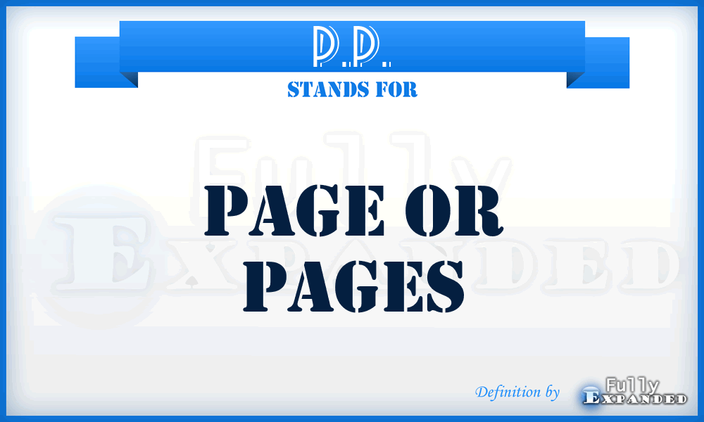 P.P. - Page Or Pages