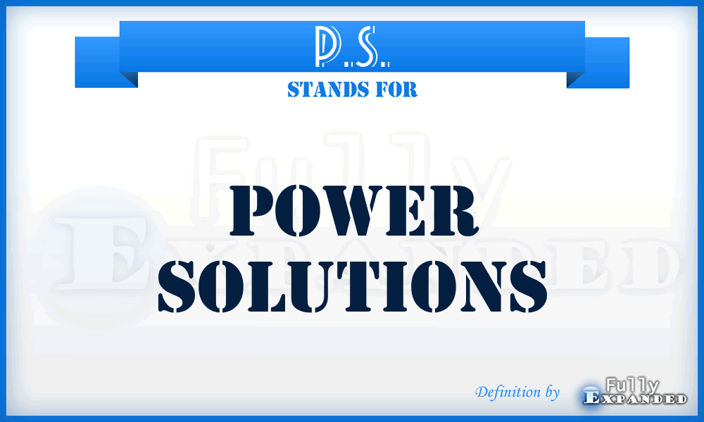 P.S. - Power Solutions