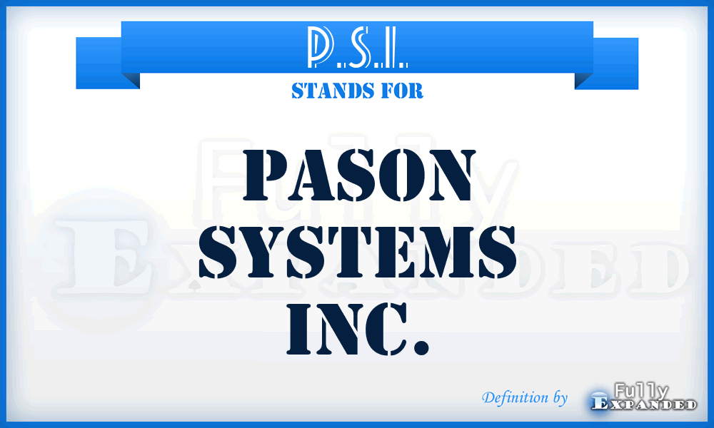 P.S.I. - Pason Systems Inc.