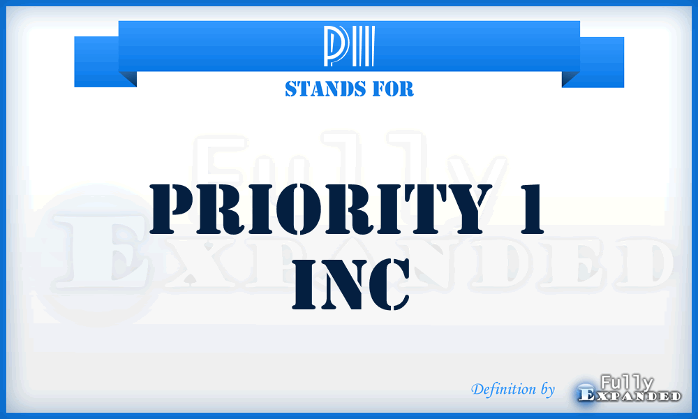 P1I - Priority 1 Inc