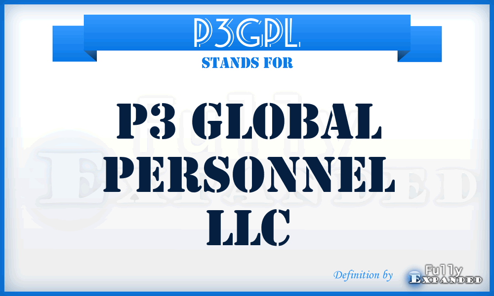 P3GPL - P3 Global Personnel LLC