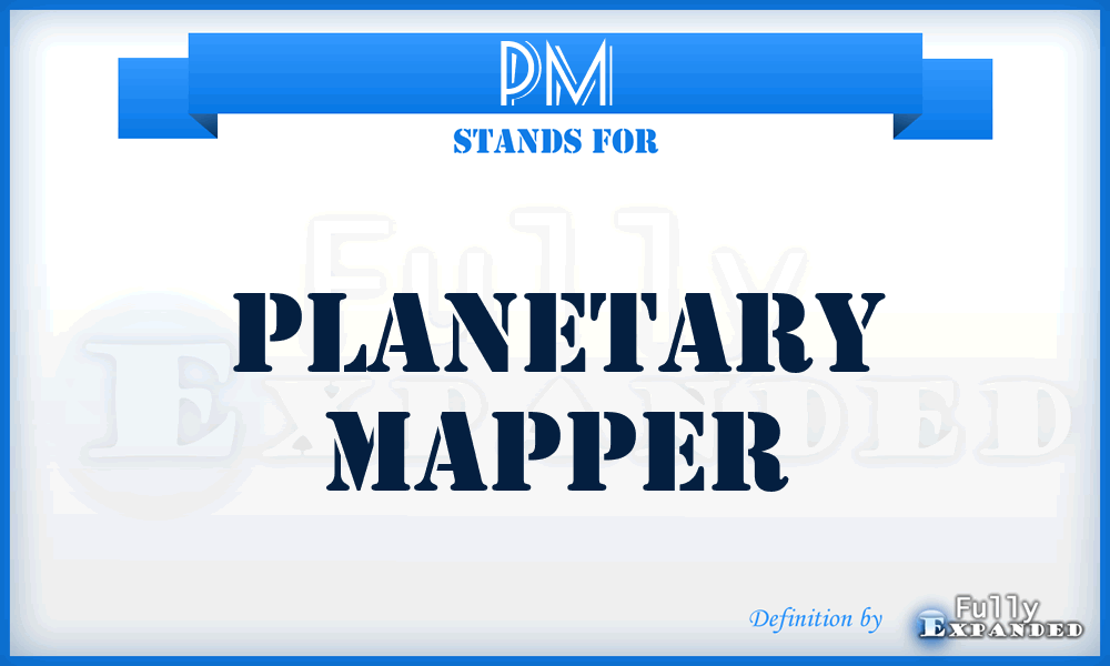 PM - Planetary Mapper