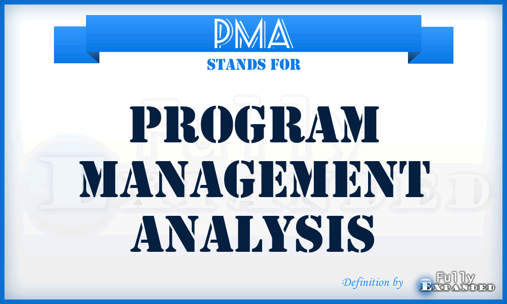 PMA - Program Management Analysis