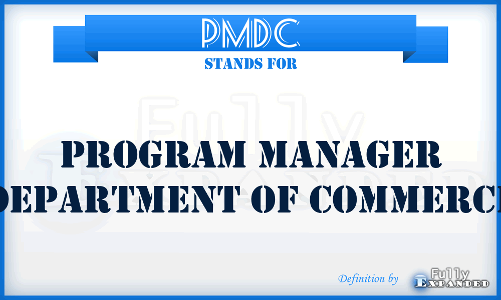 PMDC - Program Manager Department of Commerce