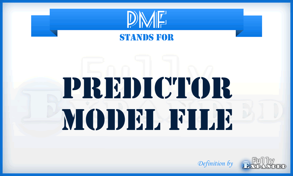 PMF - Predictor Model File