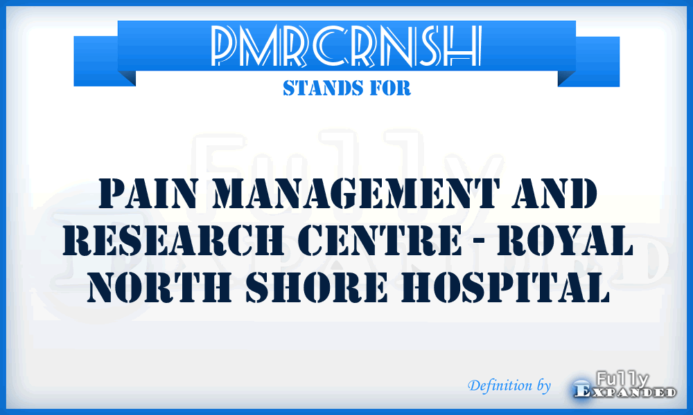 PMRCRNSH - Pain Management and Research Centre - Royal North Shore Hospital