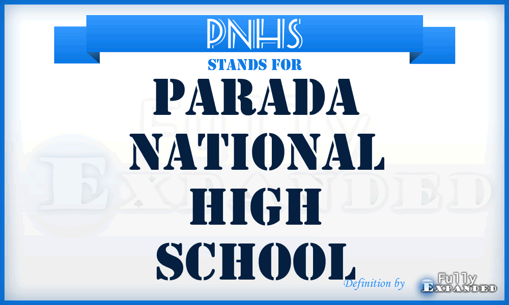 PNHS - Parada National High School