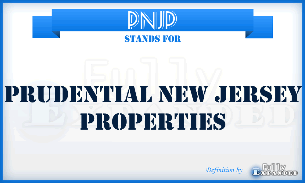 PNJP - Prudential New Jersey Properties