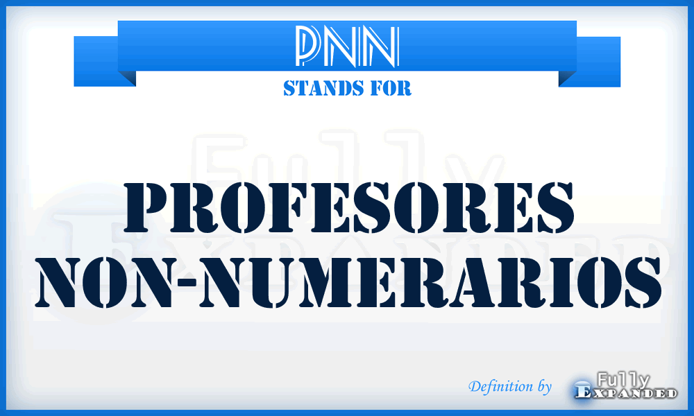 PNN - Profesores Non-numerarios