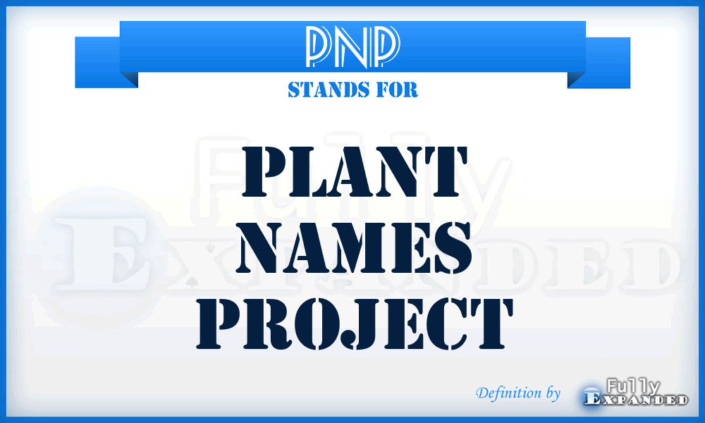 PNP - Plant Names Project