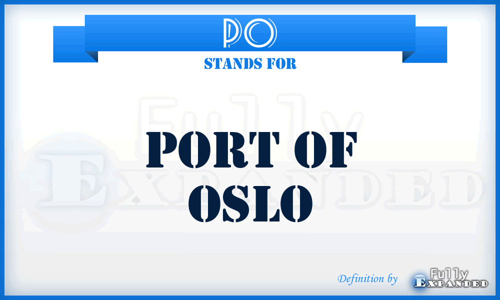 PO - Port of Oslo