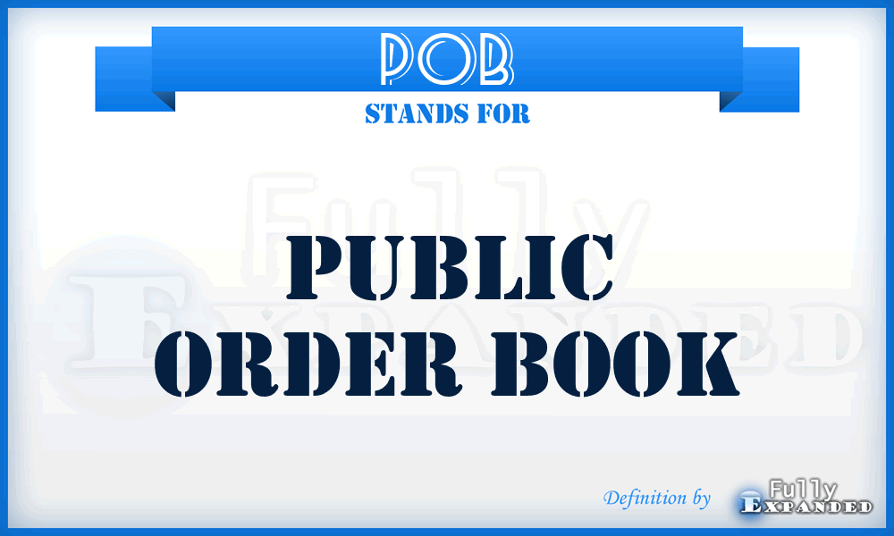 POB - Public Order Book