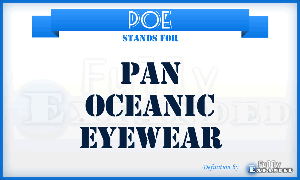 POE - Pan Oceanic Eyewear