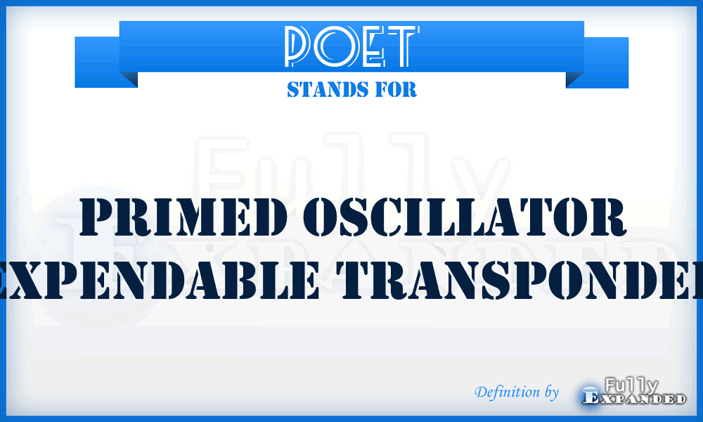 POET - primed oscillator expendable transponder