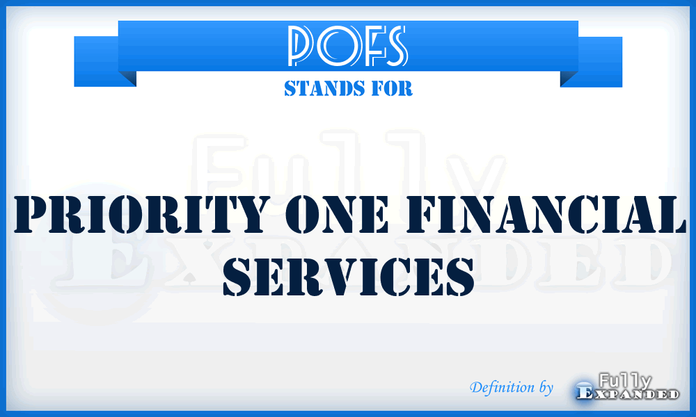 POFS - Priority One Financial Services