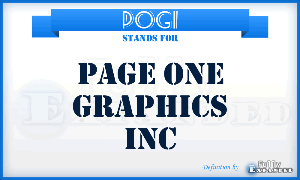 POGI - Page One Graphics Inc