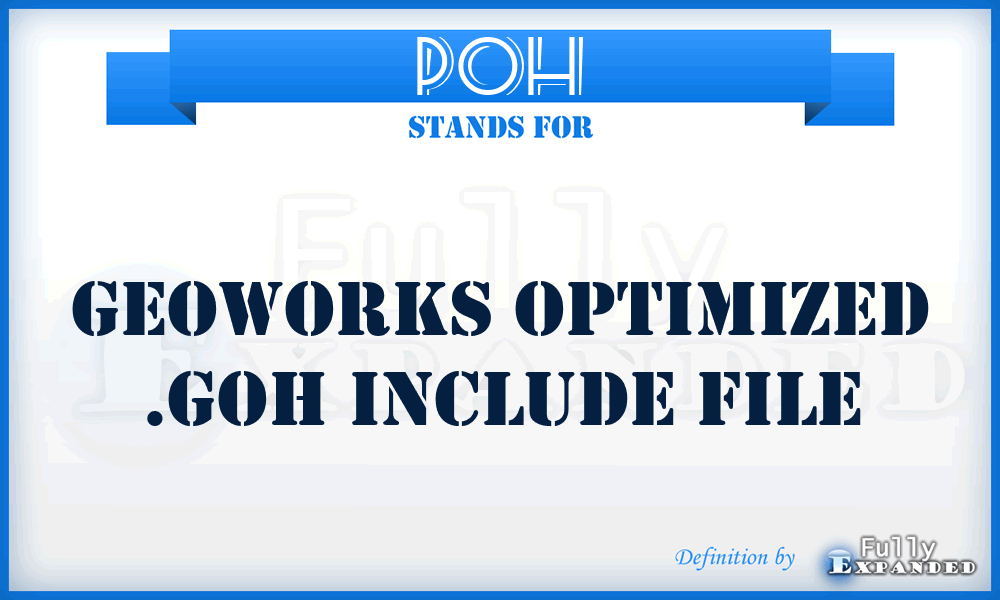 POH - Geoworks Optimized .goh include file