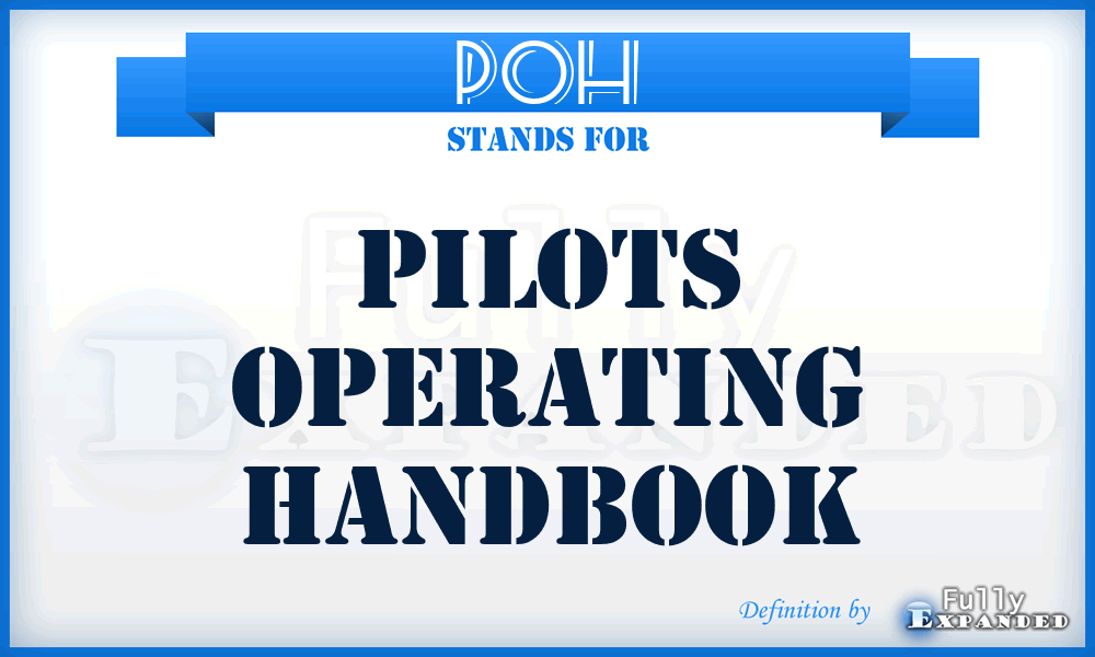 POH - Pilots Operating Handbook