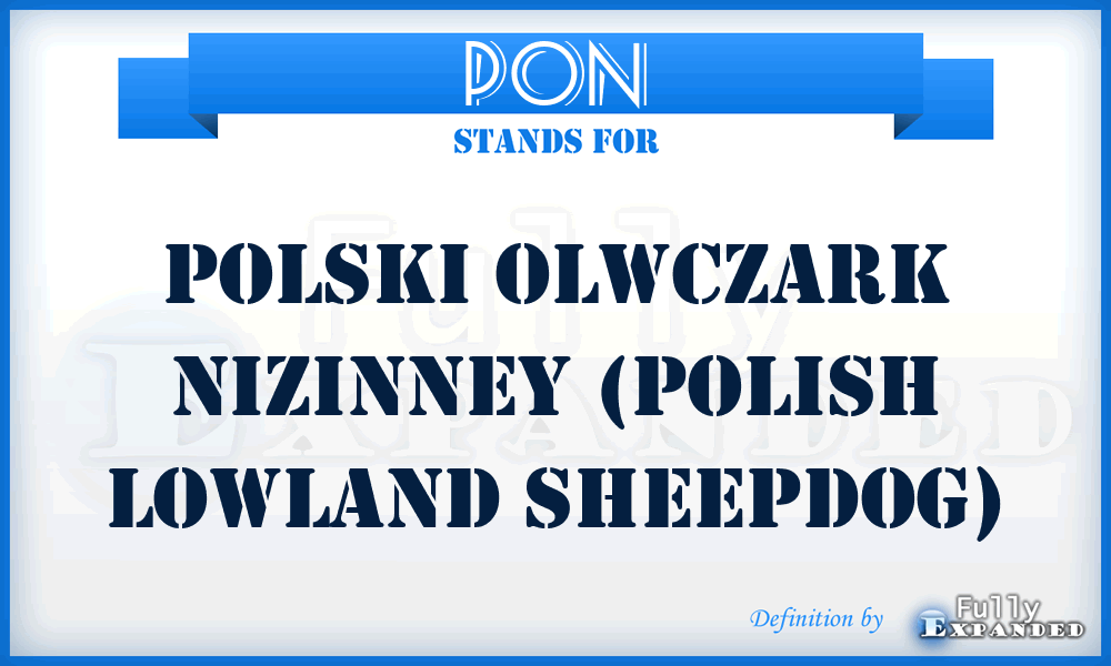 PON - Polski Olwczark Nizinney (Polish Lowland Sheepdog)