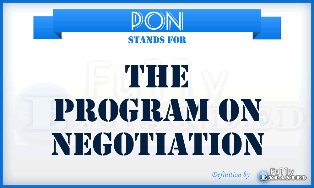 PON - The Program On Negotiation