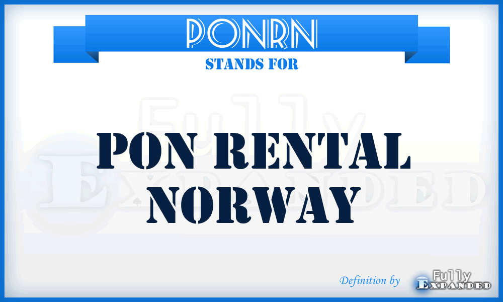 PONRN - PON Rental Norway