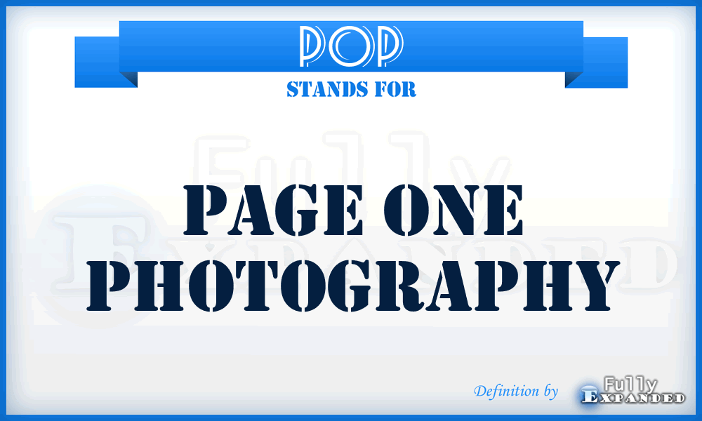 POP - Page One Photography