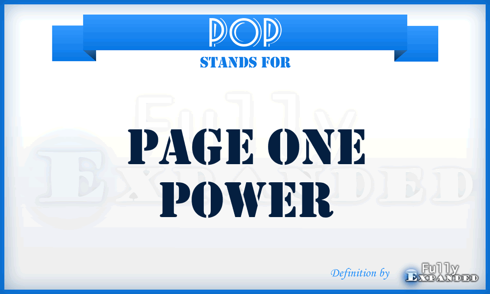 POP - Page One Power