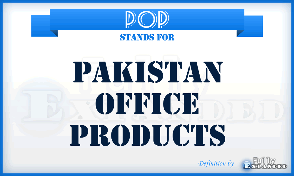 POP - Pakistan Office Products
