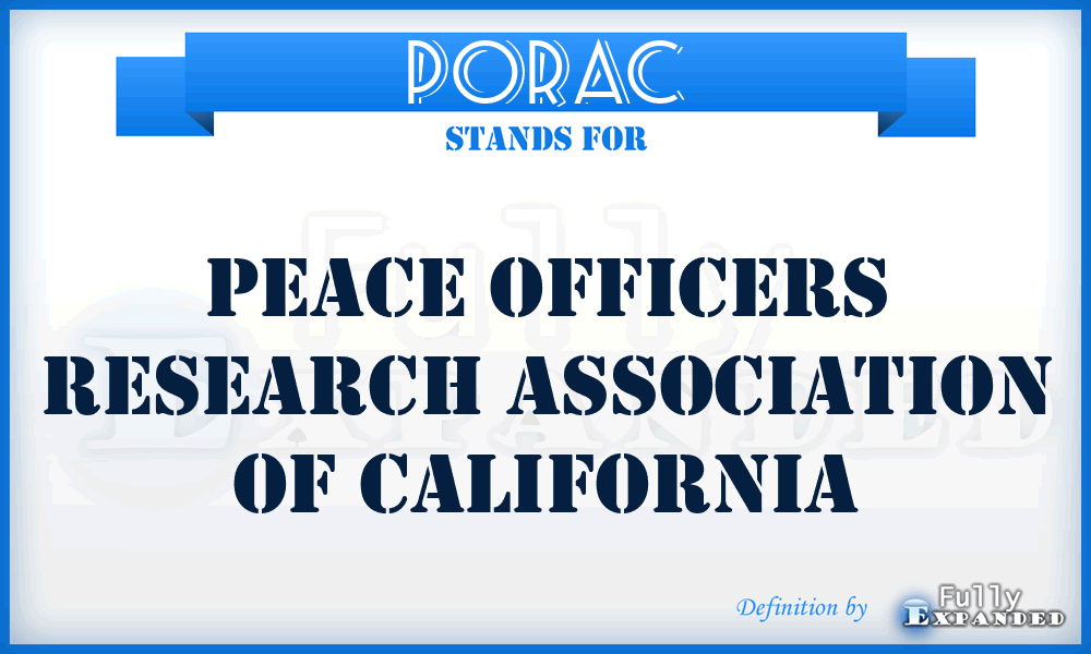 PORAC - Peace Officers Research Association of California