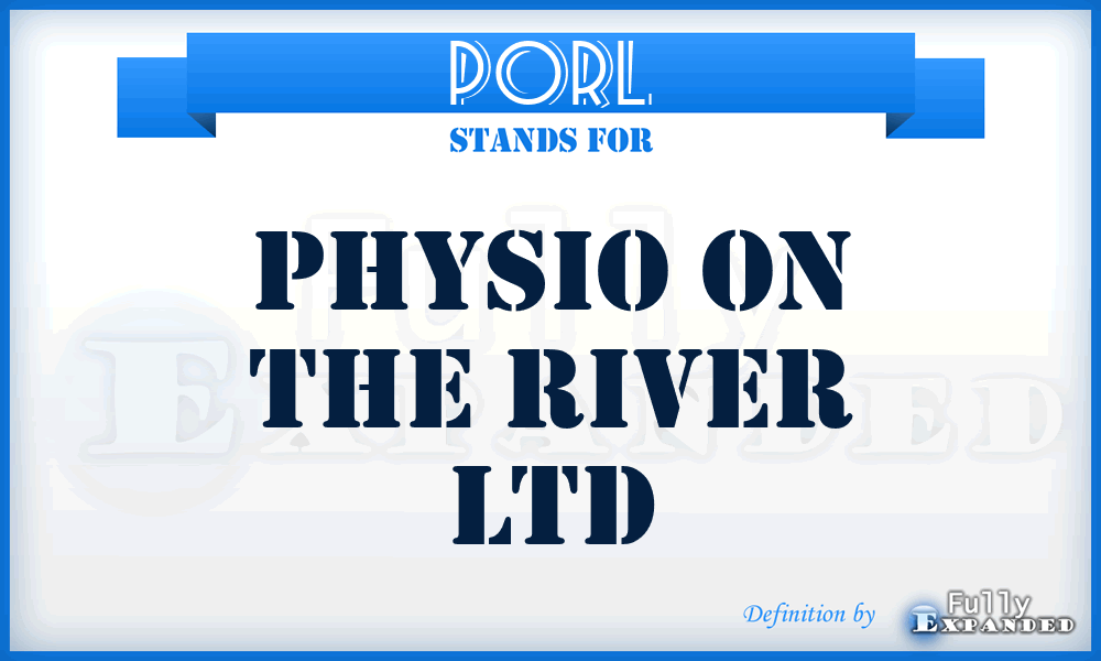 PORL - Physio On the River Ltd