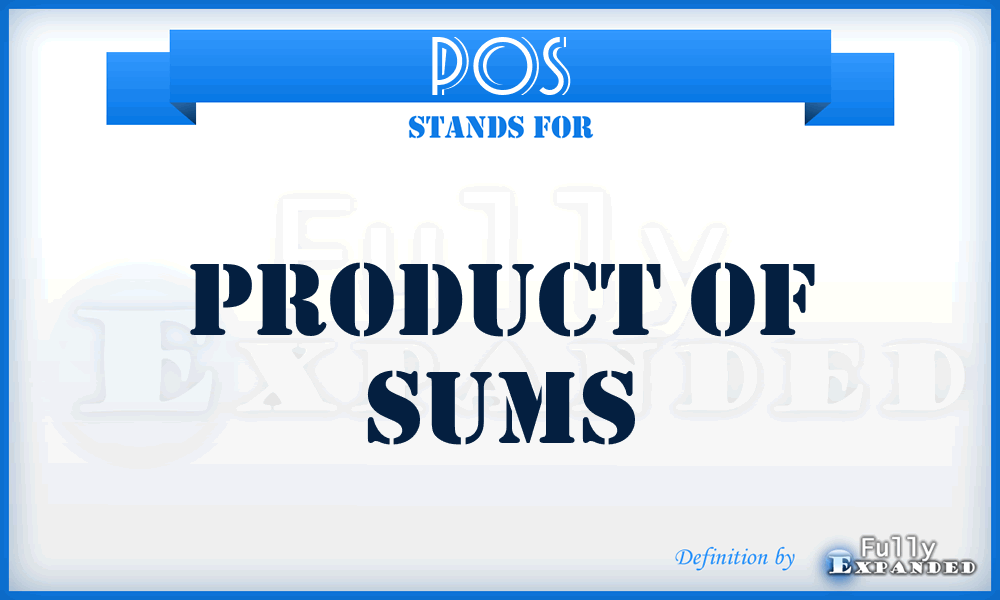 POS - Product Of Sums