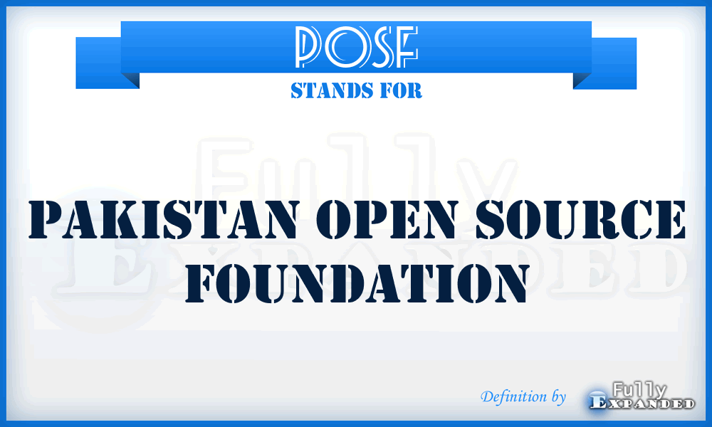 POSF - Pakistan Open Source Foundation