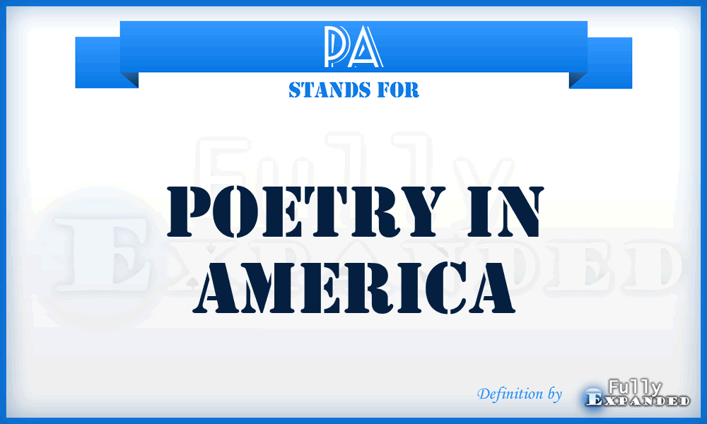 PA - Poetry in America