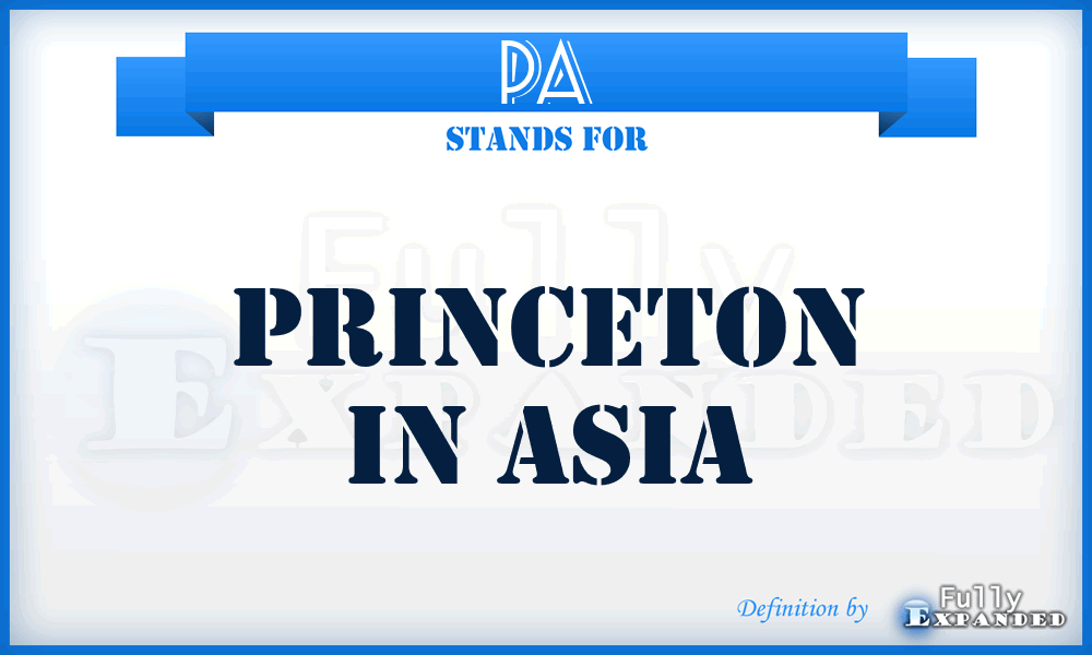 PA - Princeton in Asia