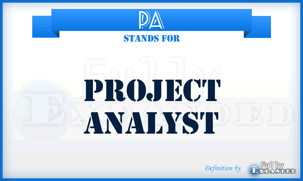 PA - project analyst