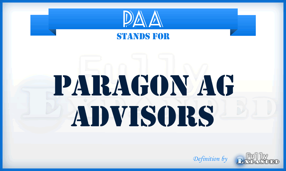 PAA - Paragon Ag Advisors