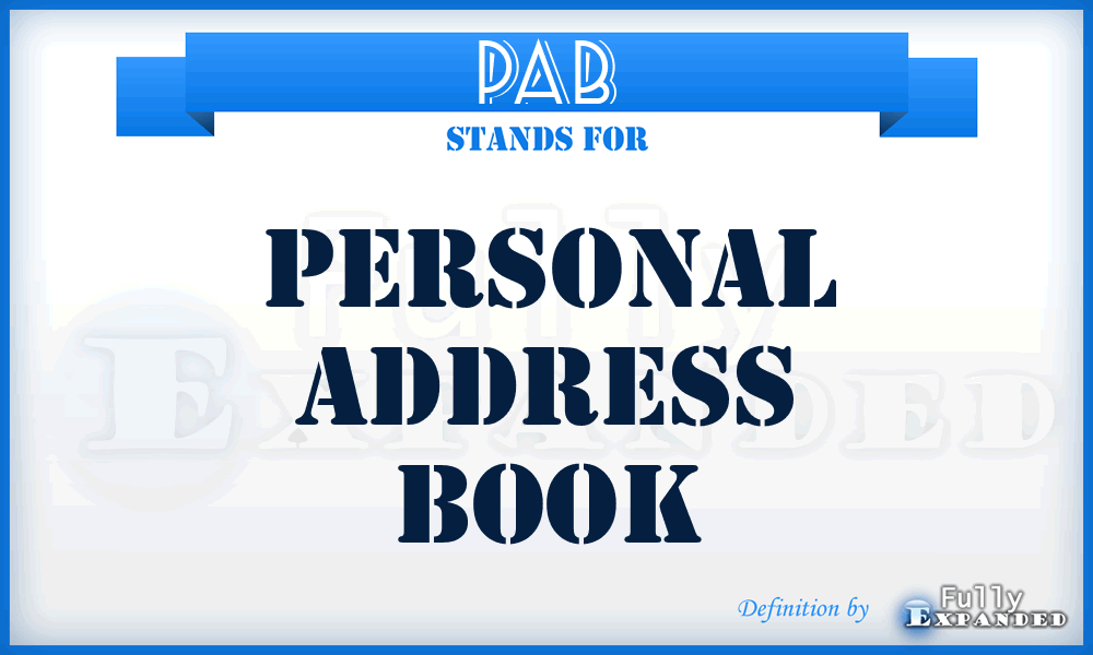 PAB - personal address book