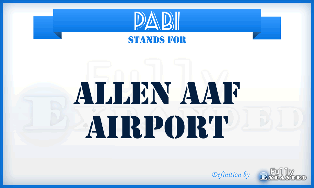 PABI - Allen Aaf airport