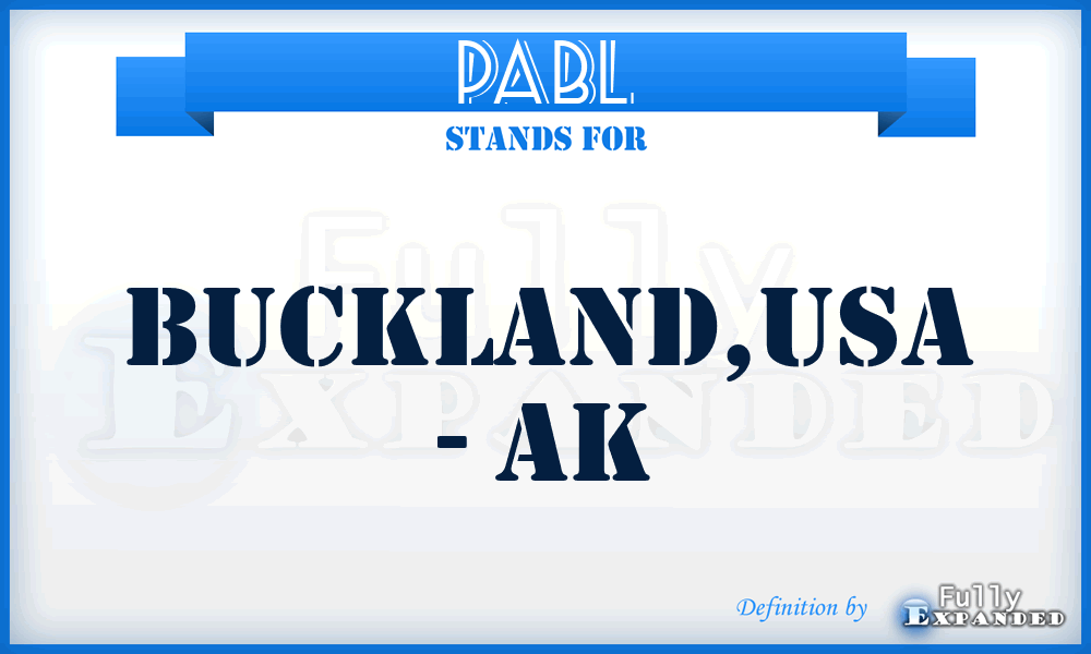 PABL - Buckland,USA - AK