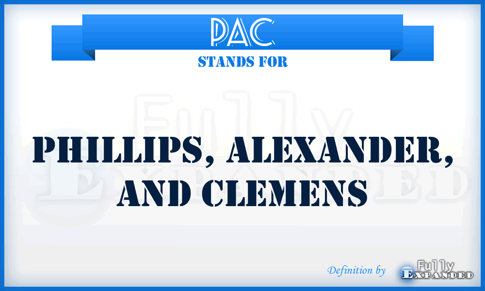 PAC - Phillips, Alexander, and Clemens