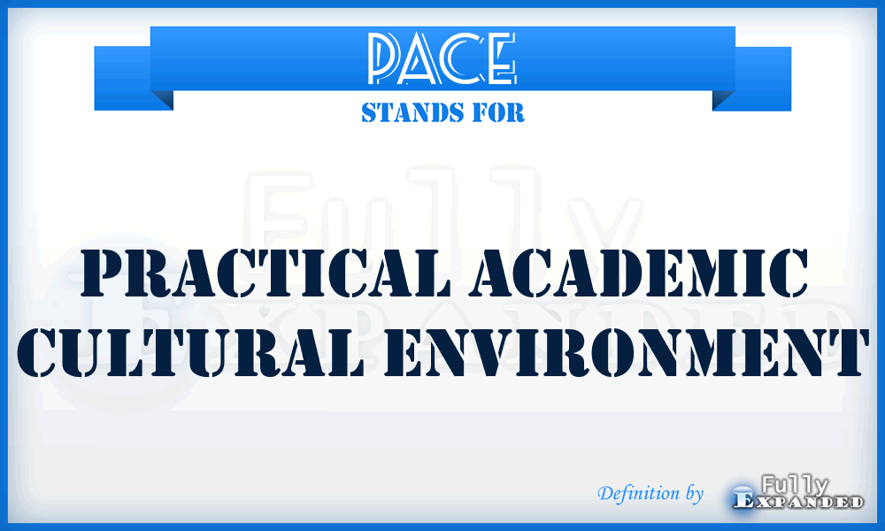 PACE - Practical Academic Cultural Environment