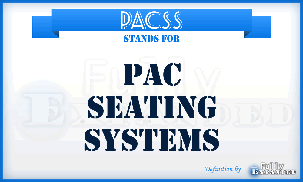 PACSS - PAC Seating Systems