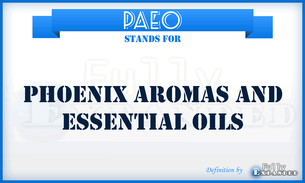 PAEO - Phoenix Aromas and Essential Oils